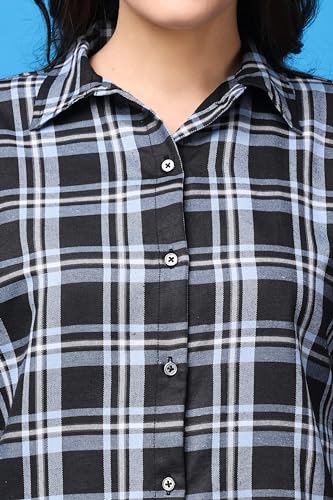 Image of POPWINGS Casual Checks Print Shirt for Women | Cotton Full-Sleeves Women Shirt | Summer Shirt for Women | Stylish Shirt for Women