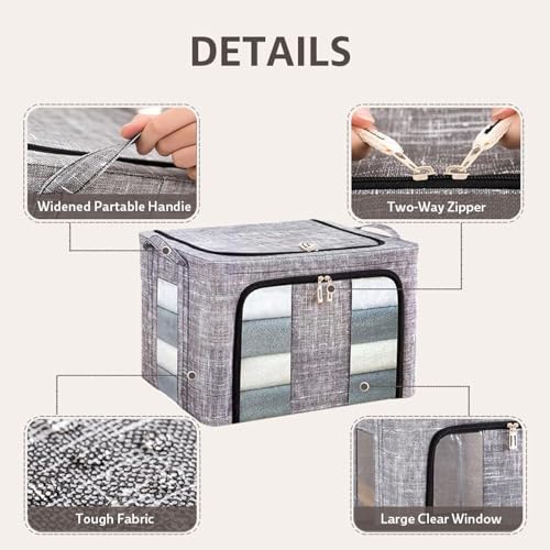 Contenedor de almacenamiento de 66L impermeable y apilable para ropa 8