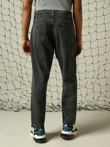 Image of Hubberholme Men Washed Cotton Loose Fit Mid- Rise Jeans 10
