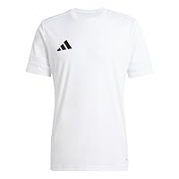 adidas Uomo Squadra25 Jersey Short Sleeve Shirt, White/White/Black
