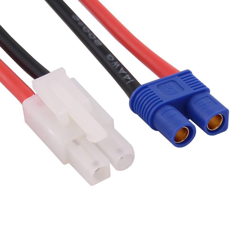 OliRC 4pcs EC3 Style Female to plug for Tamiya Male Connector Adapter - 14awg 2in Wire(C22-4) - Image 3