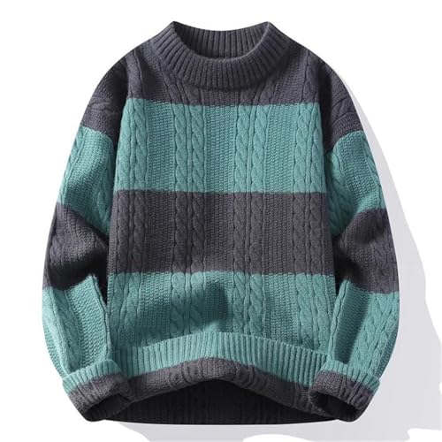 Men's Loose Casual Striped Knit Sweater Slim Fit O-Neck Long Sleeve Pullover Cartoon Print Knitted Sweater2