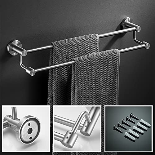Toallero de Acero Inoxidable con Doble Barra para baño y Cocina, diseño Compacto con Tornillos (30 cm)