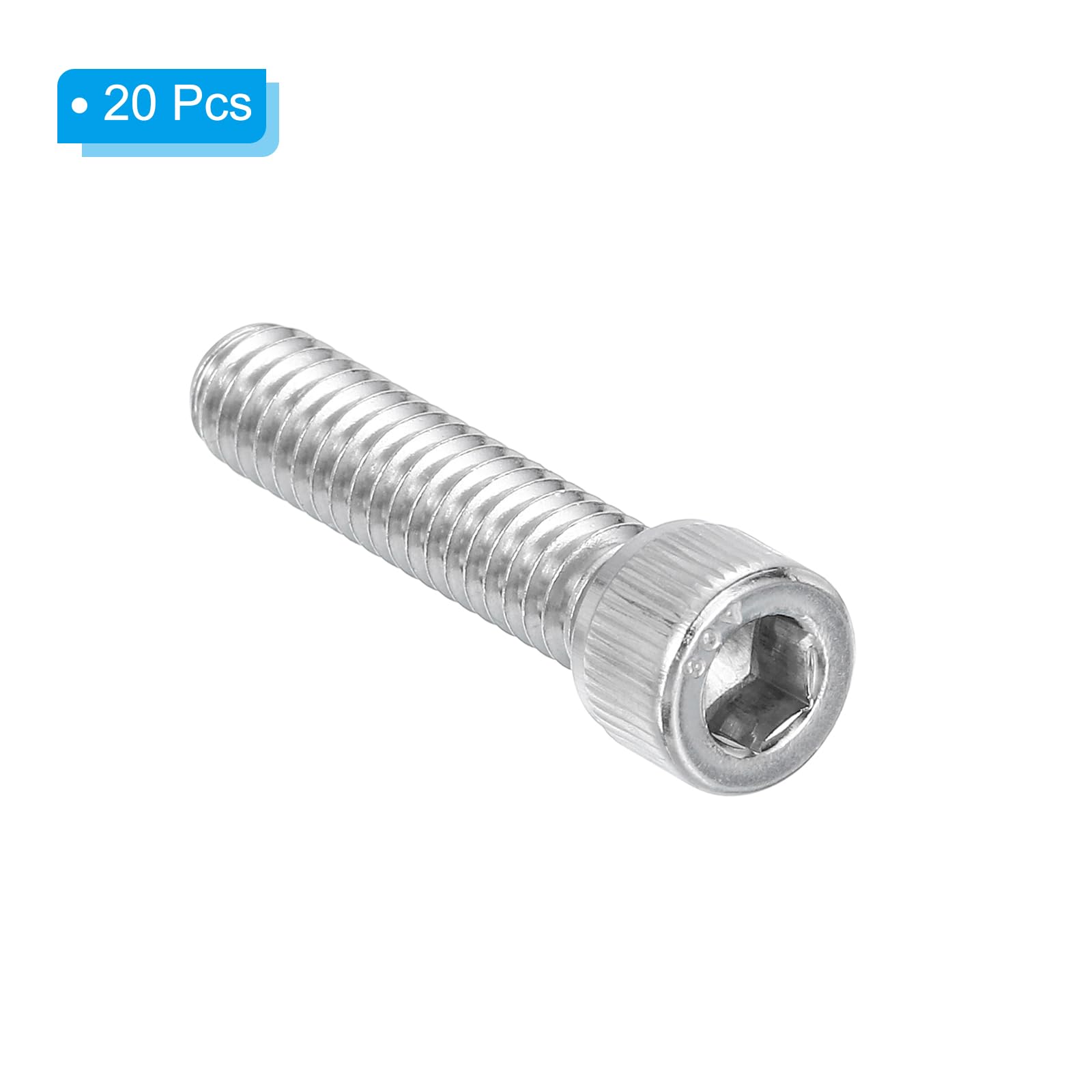 PATIKIL 1/4-20 x 1-1/8" Hex Socket Cap Head Screw Bolt, 20Pcs 304 Stainless Steel 18-8 - Image 3
