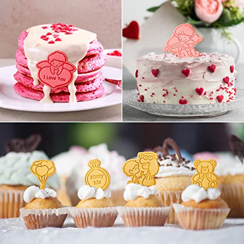 Wedding Cookie Cutters Set, 8 Pcs Cookie Cutters With Plunger Stamps, 3D Cookie Stamp For Valentine's Day Wedding Biscuit Baking #TOP1