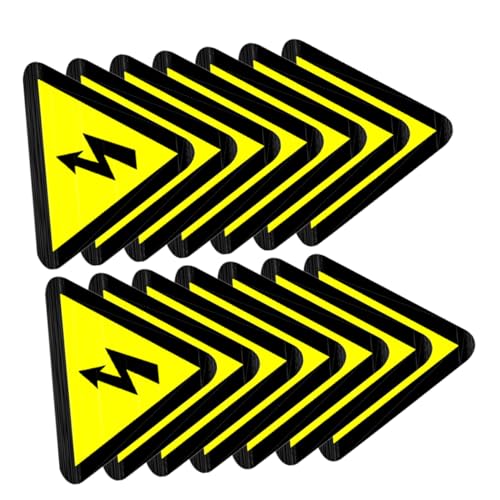 Panneau électrique à sécuriser : 15 autocollants d'avertissement triangulaires jaunes