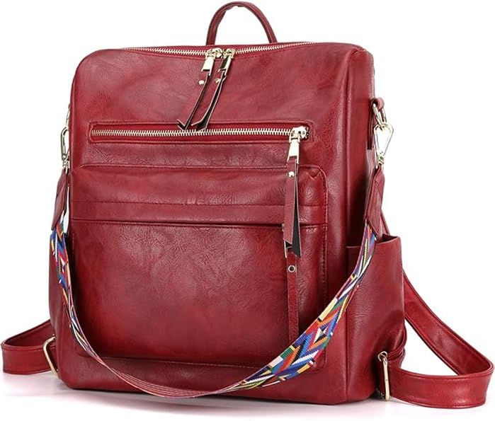 Comfabie Premium PU Leather Stylish Backpack for Women, Ladies Multipurpose Women Work Bag, Shoulder Strap Handbags, Zipper Closure Purse, Travel Purses & clutches (Maroon) (B0D8YL6J6M) Amazon Price History, Amazon Price Tracker