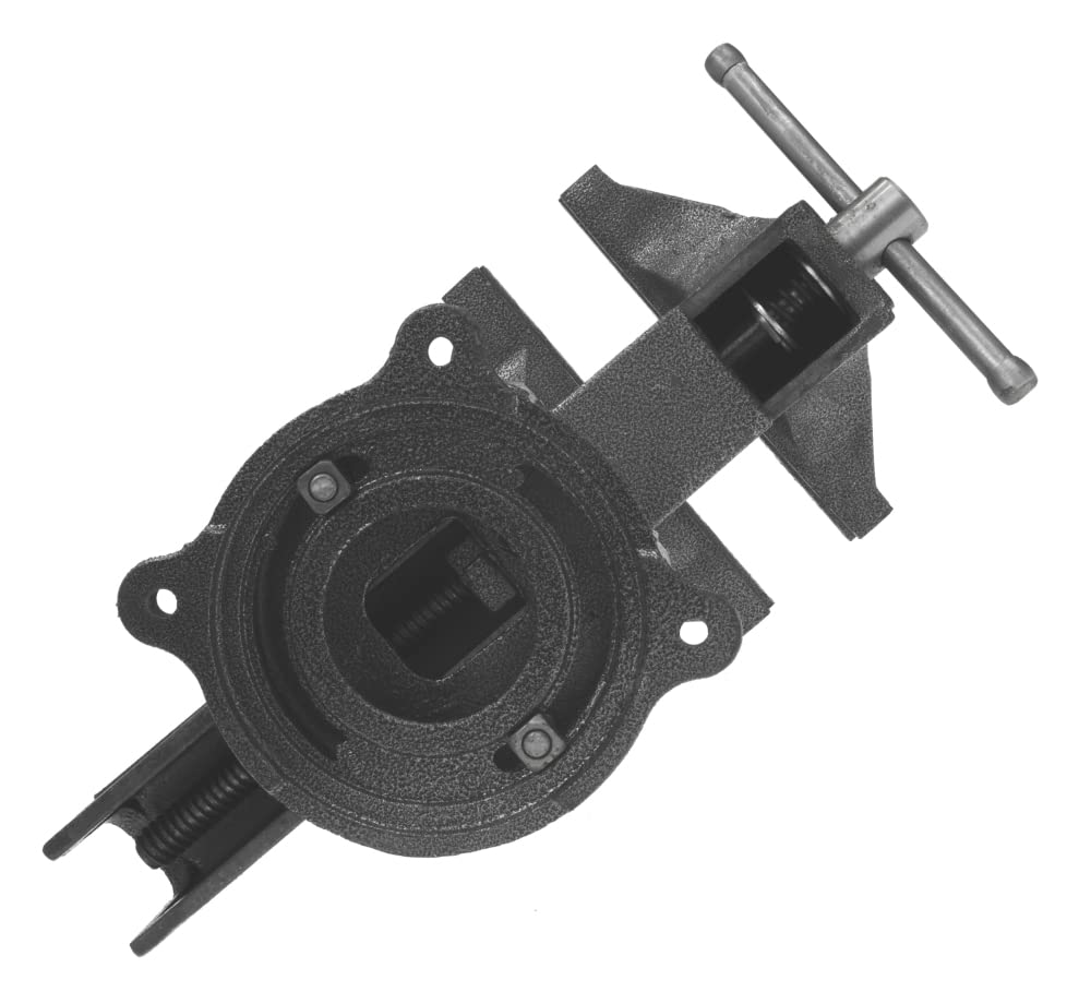 REXXER Schlosser-Schraubstock 200 mm drehbar aus Gusseisen | 200 mm Backenbreite, 360° drehbar, Mit Amboss, Austauschbare Spannbacken, Aus Gusseisen