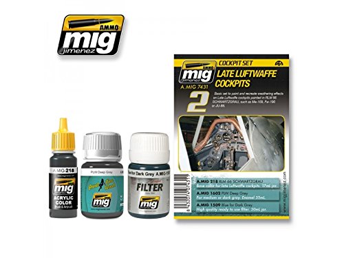 Late Luftwaffe Cockpits Paint and Weathering Set Ammo of Mig Jimenez