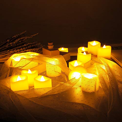 Erosway Flameless Candles, Realistic Flickering Votive Candle Tea Light Battery Operated, 200 Hours Of Nonstop Working With Remote And 4/8 Hours Timer, Pack Of 12 Led Candles #TOP1