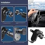 Car Phone Holder Stand Mount Accessories Universal for iPhone Cell Phone | Adjustable, Won't Come Off, Air Vent Installation