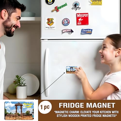 Image of Elegant Fridge Magnet with Themes |Rectangular Size Refrigerator Magnet with Magnetic Rubber Back | Pack of 1, 8.6cm X 5.4cm (Vadnagar - Gujarat)