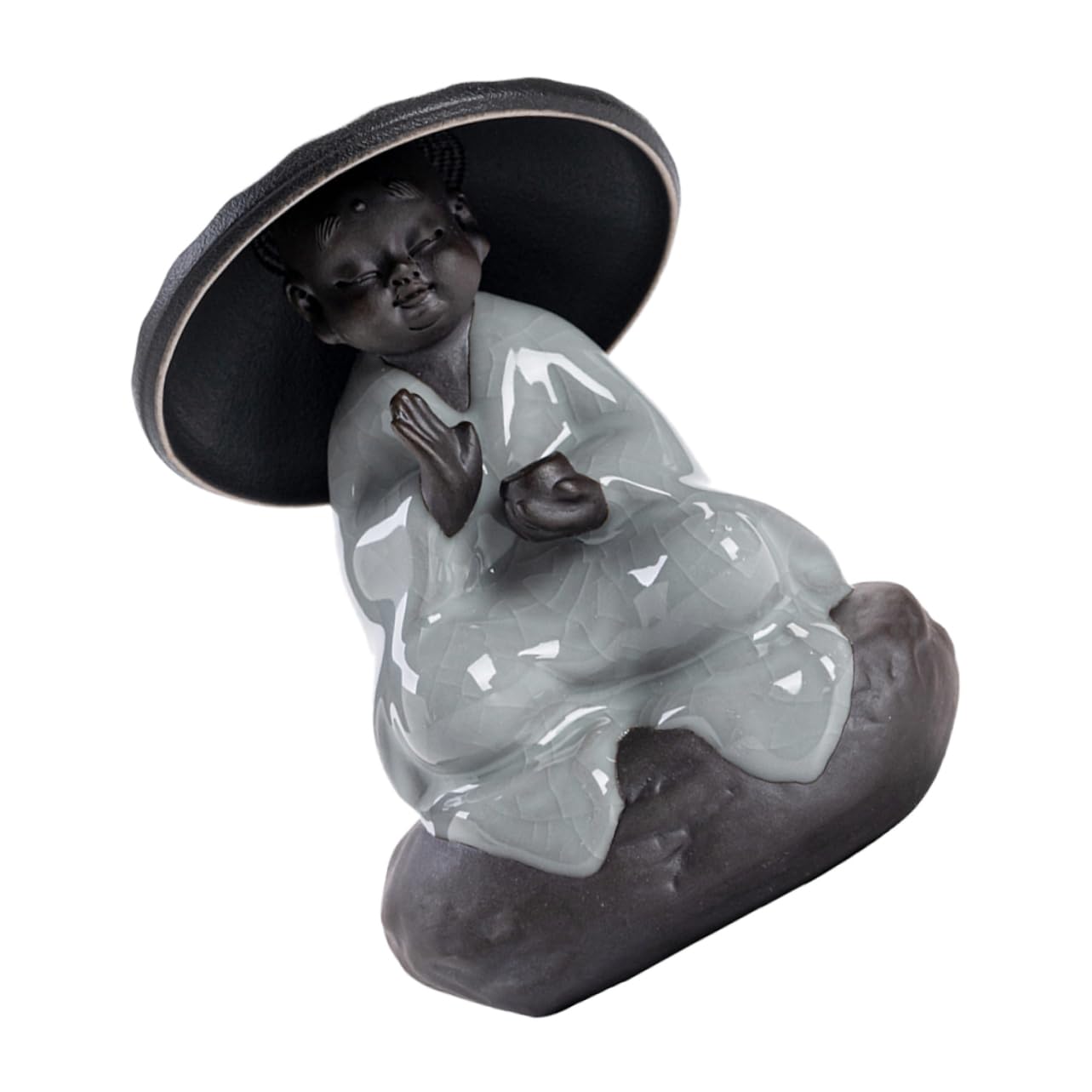 Alipis Mönchsstatue Teefilter Keramik Tee Ei Teezubehör für Losen Tee Schreibtischdekoration Langlebig und Fein