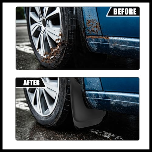 Image of Front and Rear Mud Flaps Splash Guards Fit for Toyota Corolla Sedan 1993-1997 - Pack of 4 Black Durable Material
