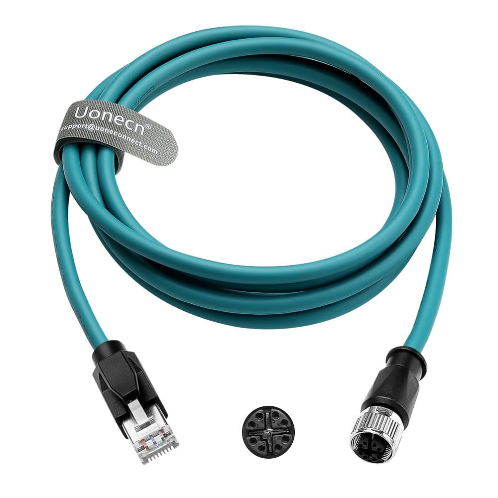 Uonecn M12 X-Code 8-biegunowy żeński na RJ45 kabel Ethernet Cat6a, bardzo elastyczny, ekranowany, do Cognex Keyence Basler, automatyka przemysłowa, moduł magistrali feldbus 10 m, zielony