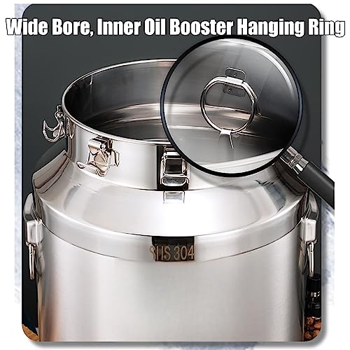 Fermentador de acero inoxidable 28L 304 con kit de preparación casera Airlock Premium para cerveza y vino, cubo de almacenamiento de alimentos para fermentación y elaboración de cerveza
