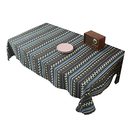 Nappe verte style ferme en coton jacquard pour de doux repas