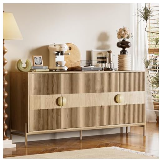 Nidouillet 4-Door Fluted Storage Cabinet