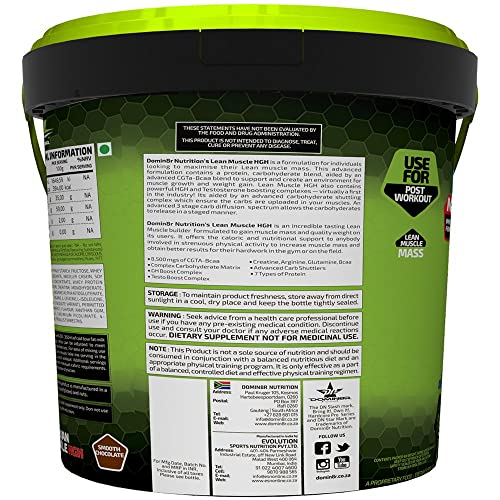 Image of DN Domin8r Nutrition DN Lean Muscle Mass Gainer | Protein Carb Nutrition Shake Whey Protein, 25g Protein Per Serving | Sports Nutrition (Smooth Chocolate, 10LBS 4.53Kg)