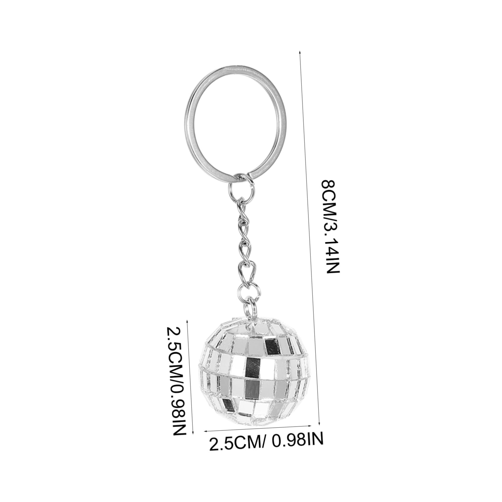 ABOOFAN 10 Piezas Llavero De Bola De Discoteca Espejo De Adorno De Bola De Discoteca Para Equipo Colgante Para Bolso