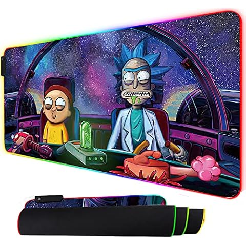 Bimormat RGB Mouse Pad LED Light Gaming Mouse Pad with Rubber Base Colorful Computer Carpet Desk Mat for PC Laptop (35.4 * 15.7 inch) (90x40rgfeidie) Cover