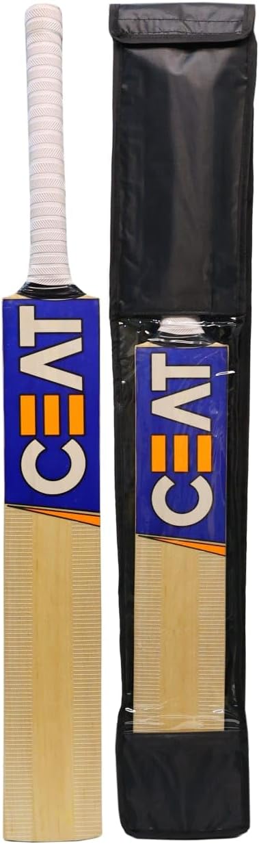AEM™ Cricket Bat Popular Willow with Bat Cover for Men's and Adult All Tennis Ball (Size-5), Wood, Multicolour