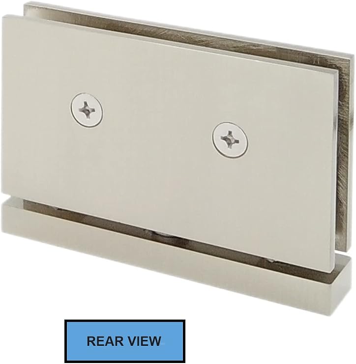SHS Heavy Duty 360 Degree Top or Bottom Wall-to-Glass Pivot Frameless Shower Doors Hinge for 3/8''-1/2'' Glass with Replacement Parts for Glass Shower Doors, Solid Brass Pivot Hinge (Brushed Nickel)
