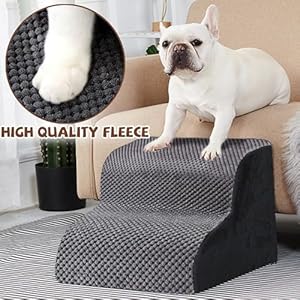 Dog-Stairs-4-Tiers-Steps-Ramp-High-Bed-and-Couch-Dog-Ramp-with-Durable-Non-Slip-Fabric-Cover-Pet-Stairs-for-Small-Dogs-and-Cats-or-Pets-Joints-Gray - Cucciolini Doodles Dog-Stairs-4-Tiers-Steps-Ramp-High-Bed-and-Couch-Dog-Ramp-with-Durable-Non-Slip-Fabric-Cover-Pet-Stairs-for-Small-Dogs-and-Cats-or-Pets-Joints-Gray