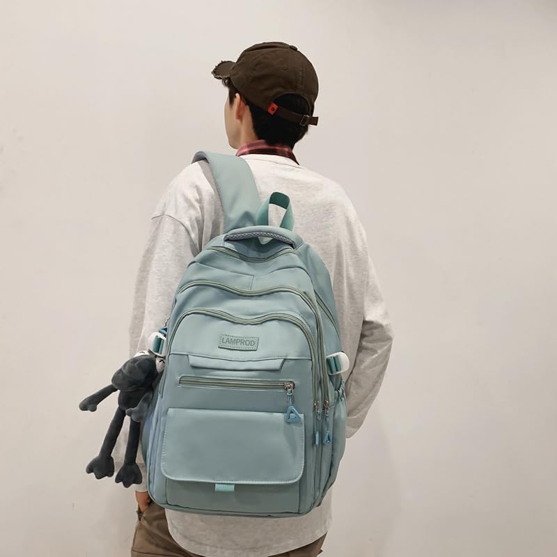 Cute Aesthetic Girls Backpack for School Large Capacity Bookbags College for Students Kids Teen Girls Laptop Bookbag Casual Travel Daypacks(Blue) - Image 5