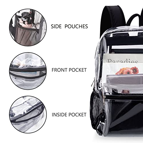 KekeInt'l Clear Backpack Heavy Duty PVC Clear Backpack, 40lbs(Black)4