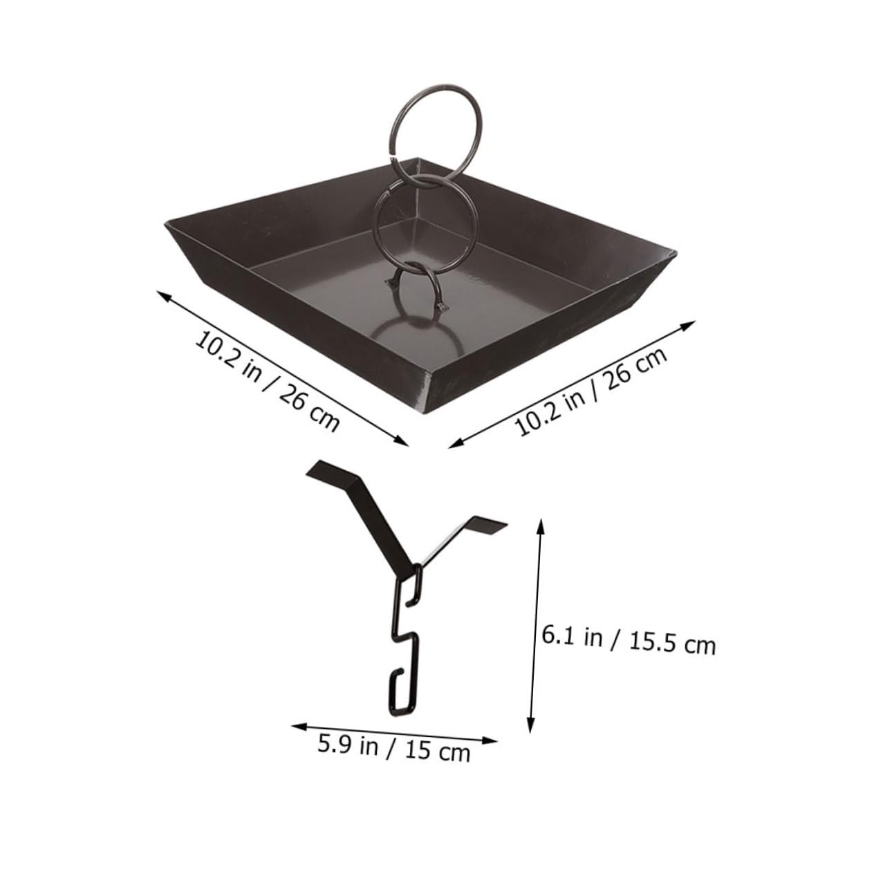 balacoo Black Rain Chain Ornament for Outside Metal Rain Link Basin Decorative Gutter