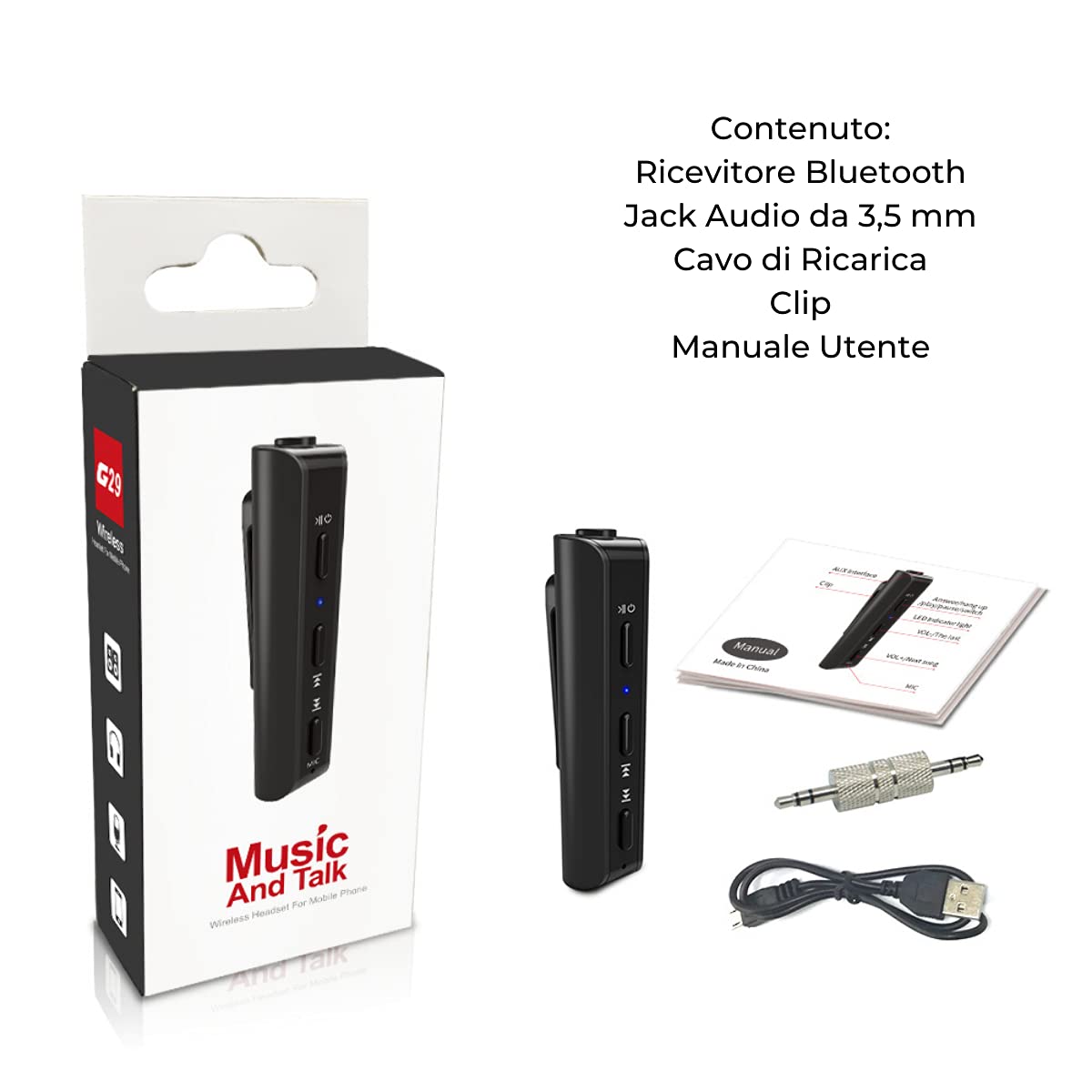 Ricevitore Aux Bluetooth 5.0 Bassa Latenza APTX per Auto TV Stereo Hifi
