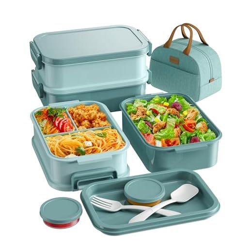 KEMETHY 3-Tier 74oz Stackable Bento Set