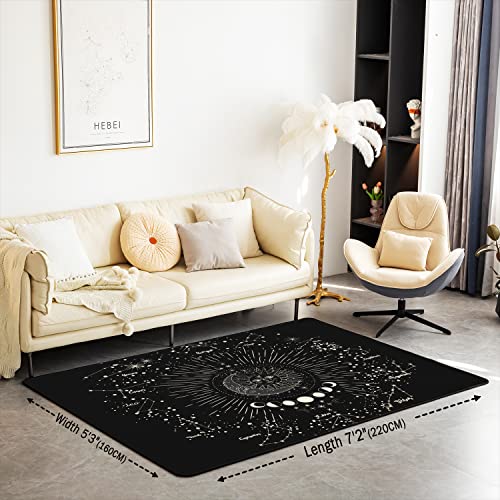 Homemissing Sun Moon Area Rug 100x150cm Boho Exotic Living Room Rugs For Bedroom Home Decor Astrology Space Carpet Ultra Soft Non-Slip Indoor Floor Mat - Image 2