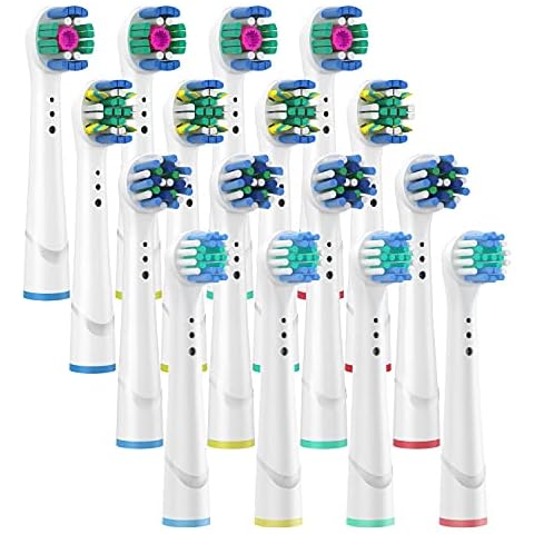 Replacement Brush Heads for Oral B Compatible Electric Toothbrush Heads, Including 4 Precision, 4 Floss, 4 Cross and 4 Whitening - 16 Variety Pack Cover