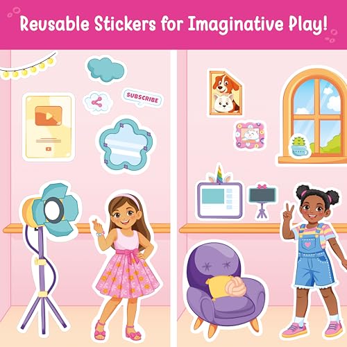 Image of Imagimake My Dream House DIY Sticker Playset | Waterproof Mess-Free Activity with 200+ Reusable Stickers, House Charts & Characters | Pretend Play Toy | Birthday Girls Gift 3-6 Years