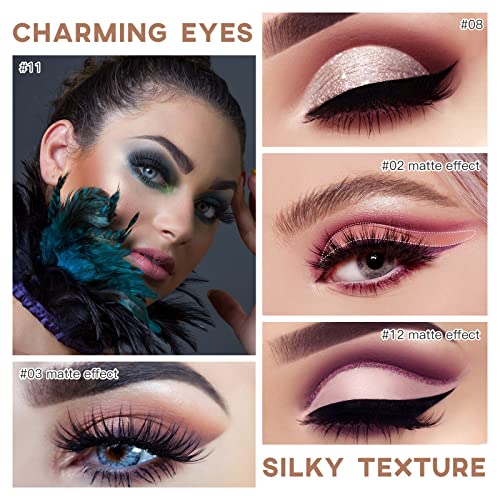 Lokfar Cream Eye-Shadow Stick, Waterproof Cream Eyeshadow Pen Rotatable Creamy Eye Shadow Pencil Crayon, Matte And Shimmer Eyeshadow Makeup Stick With Sponge Smudger (01# Champagne Shimmer) #TOP5