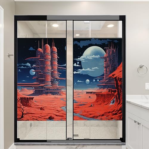 Vinilo Decorativo de Vidrio Gigante Cohete Espacial 2 Piezas miniatura 1