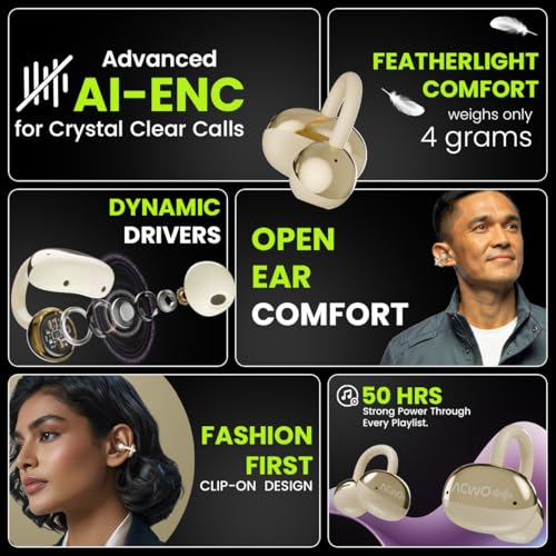 Image of ACwO DwOTS Flow Open Ear Earbuds | X-Fidelity Sound | AI-ENC Mic | Dual Mode (Music & Gaming) | 50H Playtime | Fast Charging | IPX5 | Bluetooth 5.3 Copper Bronze
