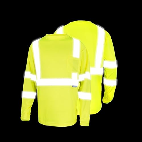Miniatura 9 de Thatrich Sudadera de seguridad de alta visibilidad para hombre, sudadera con capucha reflectante con cremallera clase 3, sudaderas de seguridad de