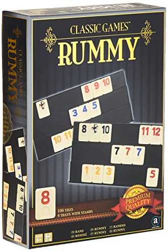 Merchant Ambassador Classic Board game Rummy Premium with gold foil on box ! 106 Melamine Rummy Pieces! Multi Color! Age 6 & Above! Girls and Boys