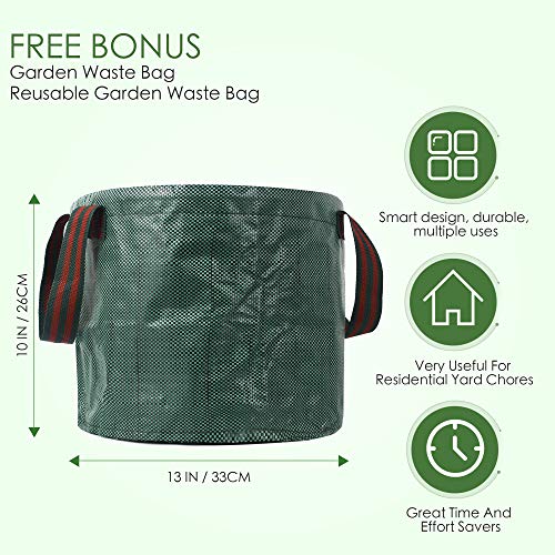 Garden Hand Weeder And Trowel Tool Kit - Digging, Shovel, Grass Puller, Remover, Dandelions, Thistle, Lawn Picker, Claw Fork, Stainless Digger For Small, Root, Prong Short Gardening Waste Bag Included