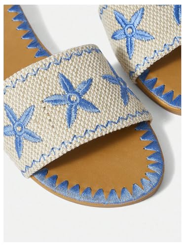 GORGLITTER Women's Flat Cute Dress Sandals Floral Boho Slide 2025 Vacation Shoes3