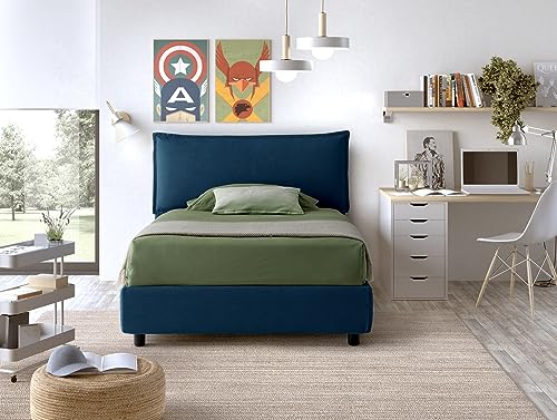EVERGREENWEB Letto una Piazza e Mezza con Contenitore 120x195 cm,