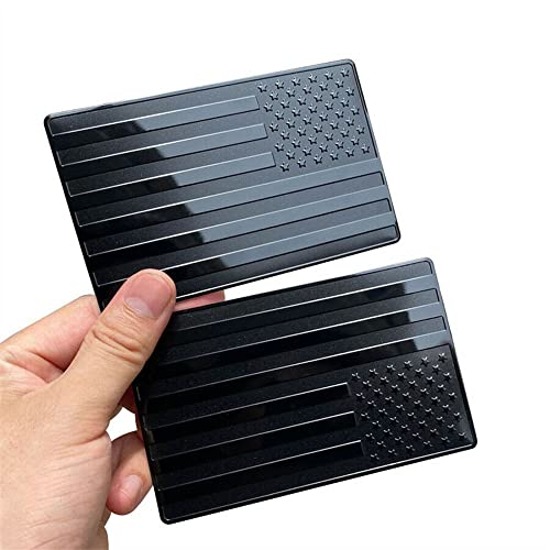 Mactoom American Flag Style Emblem Embossed 3D Badge Decals,Car Side Fender Rear Trunk Sticker Letters,Forward And Reverse 2Pcs (Black) #TOP2