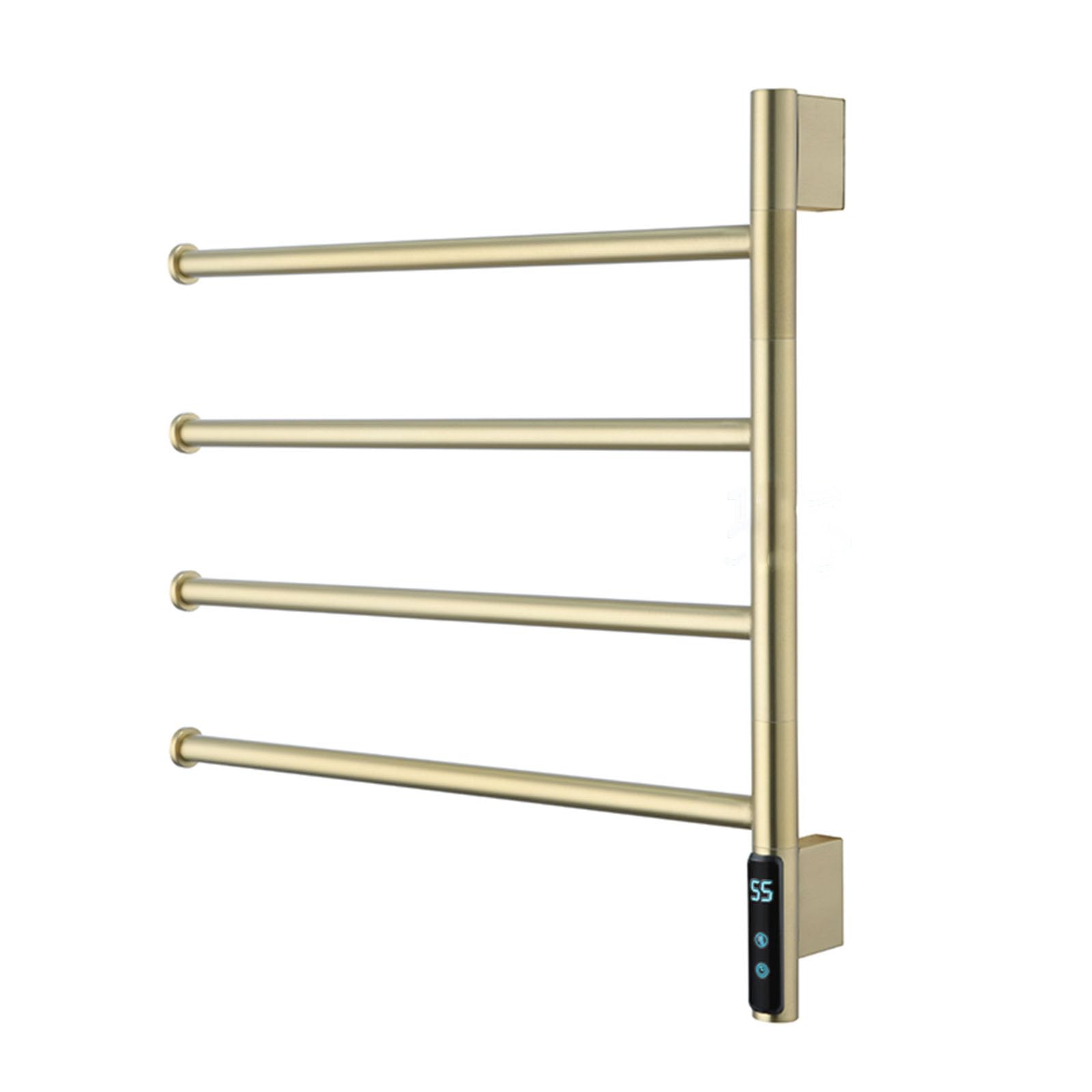 Heated Towel Racks Rotatable, Electric Towel Warmer for Bathroom Wall Mounted with Timer/Temperature Control,Brushed Gold