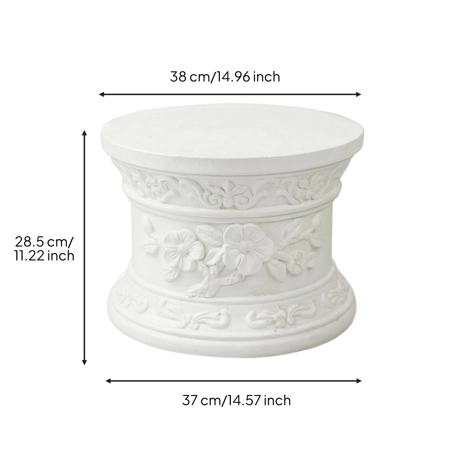 Outdoor Pflanzkübel Römische Säule Pflanzgefäß Blumentopf Blumenkübel Pedestal Topf mit Geflaretem Und Ornamenten aus Magnesiumoxid für Balkon Ecke Vorbereich Weg, Roman Column-Peach