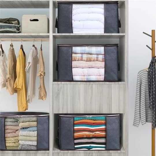Miniatura 5 de Bolsas de almacenamiento (paquete de 3), organizadores de armario con tela duradera para empacar ropa de temporada, mantas, ropa de cama y apto para