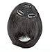 Clip in Bangs Real Human Hair Flat Bangs Remy Fringe Hair Extensions Thick Full Tied Bangs with Temples Clip on Hair Pieces for Women Natural Color