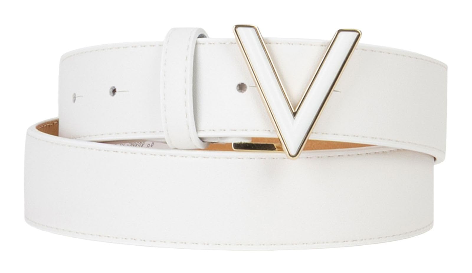 Valentino cinturón Glow Belt W85 Bianco/Oro blanco recortable